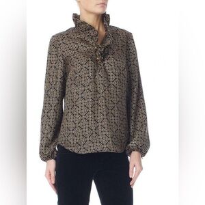 Elizabeth McKay Elizabeth Shirt 100% Silk in Metro size 8 pristine condition